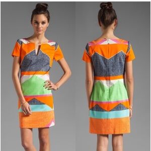 Trina Turk Lincoln Road Museum Colorful Geometric Pattern Dress Size 4
